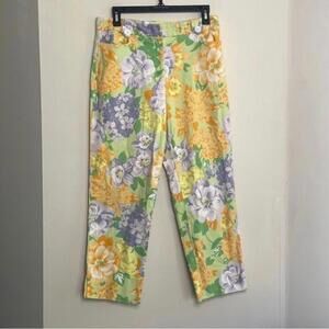 Real Clothes Multicolored Floral Chino Pants Pockets Italian Fabric Spring